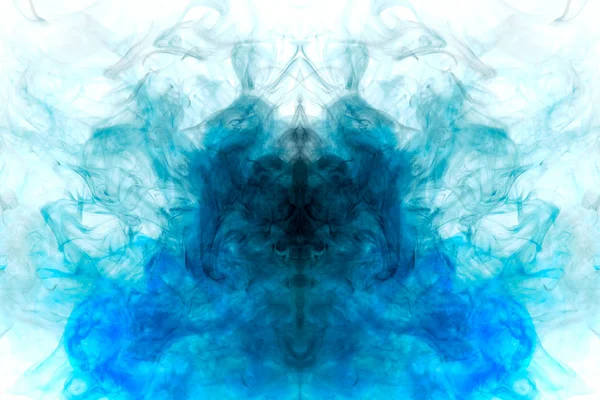 Ein Hintergrund Aus Blauem Welligem Rauch Form Eines Geisterkopfes Oder — Stockfoto