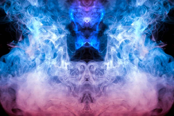 Background Pink Blue White Wavy Smoke Shape Ghost Head Man — Stock Photo, Image