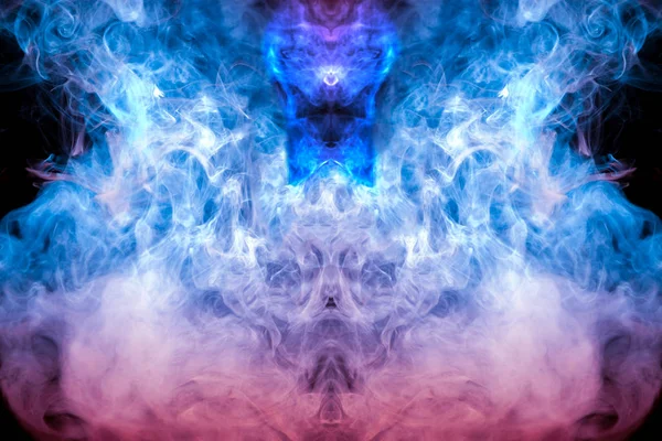 Háttérben Rózsaszín Kék Fehér Hullámos Füst Egy Szellem Fej Formáját — Stock Fotó