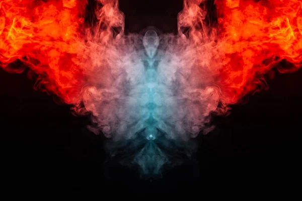 Abstract Pattern Colored Smoke Backlit Orange Red Shape Mystical Looking — Stock Photo, Image