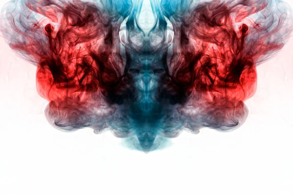 Background Blue Red Green Wavy Smoke Shape Ghost Head Man — Stock Photo, Image