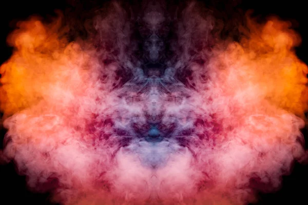 Ein Hintergrund Aus Blauem Rotem Und Orangefarbenem Welligem Rauch Form — Stockfoto
