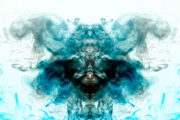 Ein Hintergrund Aus Blauem Und Grünem Welligem Rauch Der Form — Stockfoto