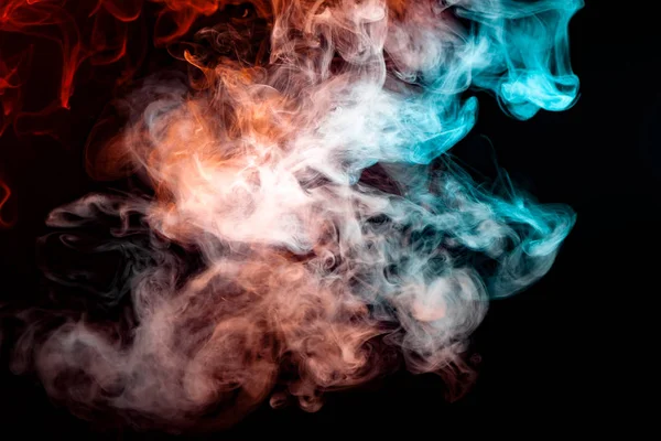 Uno Sfondo Fumo Ondulato Blu Rosso Verde Forma Testa Fantasma — Foto Stock