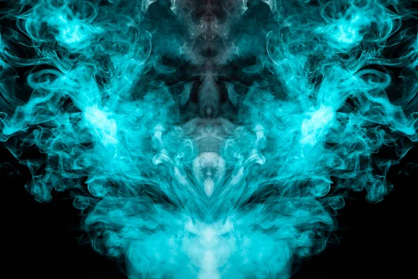 Padrão Multicolorido Fumaça Azul Verde Uma Forma Mística Forma Rosto — Fotografia de Stock