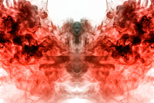 Multi Colored Pattern Red Smoke Mystical Shape Form Face Ghost — Stock Photo, Image