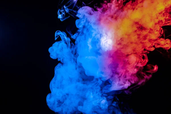 Multi Colored Pattern Blue Red Smoke Mystical Shape Form Face — Stock Photo, Image
