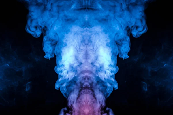 Структура Разноцветного Дыма Разбросанного Черном Фоне Поднимающегося Столп Огня Сине — стоковое фото