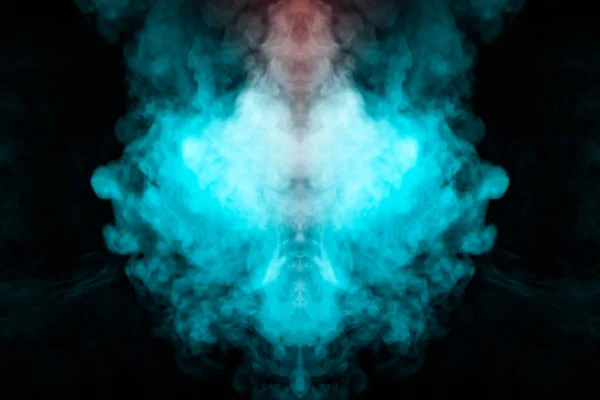 Abstraktní Vzor Barevný Kouř Podsvícení Modré Tyrkysové Tvaru Mystické Vyhlížející — Stock fotografie