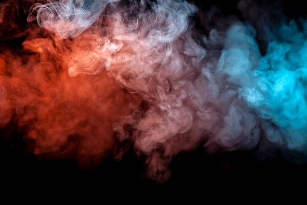 Clouds Isolated Colored Smoke Blue Red Orange Pink Scrolling Black — Stock Photo, Image