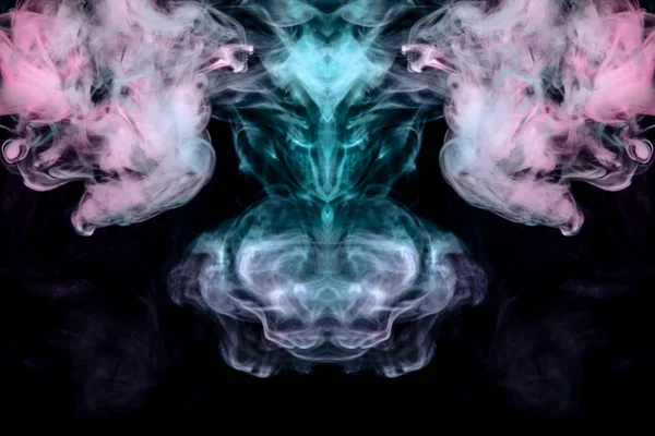 Fumaça Ondulação Que Evapora Cachos Forma Uma Espetacular Cabeça Mística — Fotografia de Stock