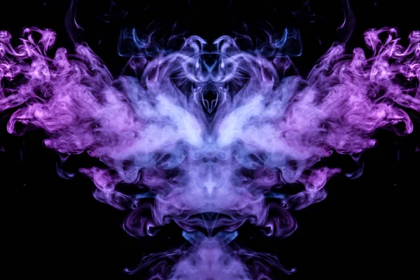 Imagen Abstracta Humo Diferentes Colores Forma Horror Pájaro Con Alas — Foto de Stock