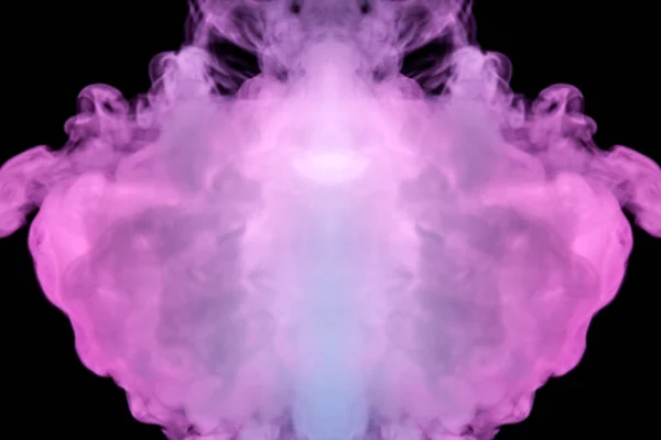 Fundo Fumaça Ondulada Simétrica Rosa Branca Forma Uma Cabeça Fantasma — Fotografia de Stock