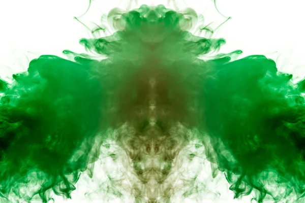 Fundo Verde Vermelho Cinza Fumaça Ondulada Forma Uma Cabeça Fantasma — Fotografia de Stock