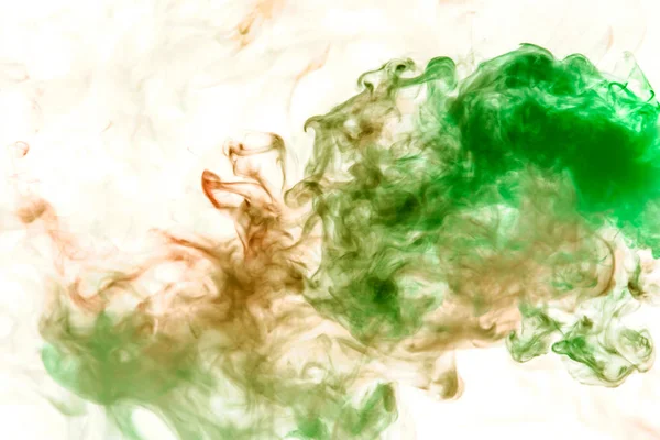 Szürke Füst Színezett Akvarell Oldódik Vízben Mint Fehér Alapon Zöld — Stock Fotó