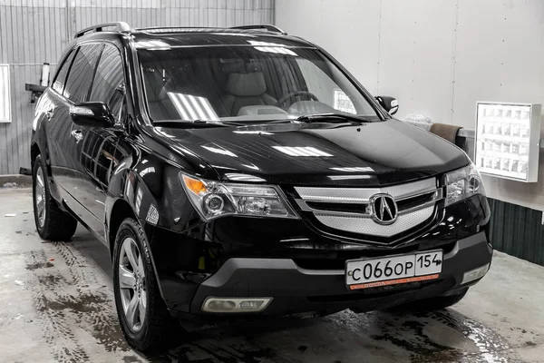 Novosibirsk Rusya 2018 Kullanılan Acura Mdx 2008 Yıl Siyah Renk — Stok fotoğraf