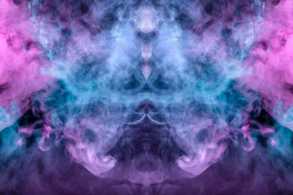 Разноцветный Рисунок Фиолетового Синего Дыма Мистической Формы Виде Головы Призрака — стоковое фото