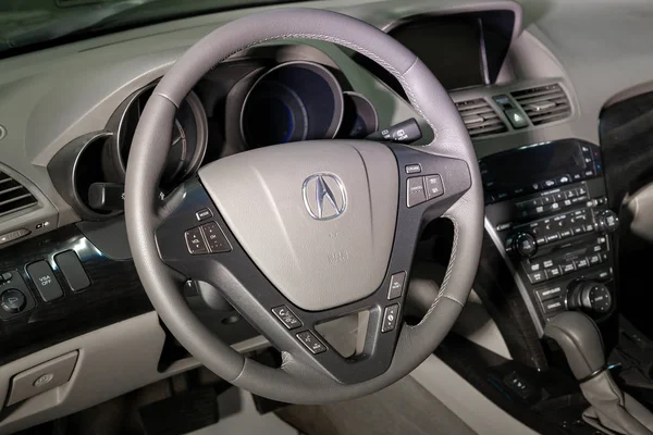 Novosibirsk Rusland 2018 Het Interieur Van Auto Acura Mdx Met — Stockfoto