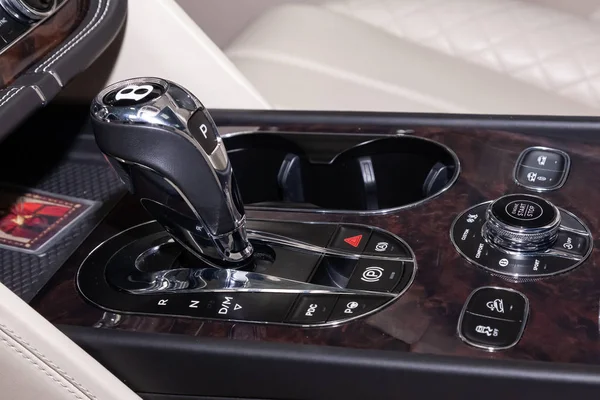 Novosibirsk Russia Interior View Gear Selector Luxury Very Expensive New — 图库照片