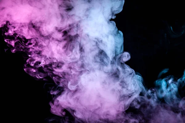 Translucent Thick Smoke Illuminated Light Dark Background Divided Three Colors — 图库照片