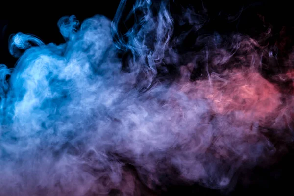 Translucent Thick Smoke Illuminated Light Dark Background Divided Three Colors — 图库照片