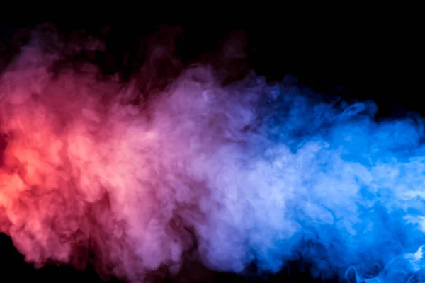 Schöne Horizontale Rauchsäule Neonlicht Von Blau Rosa Und Orange Auf — Stockfoto