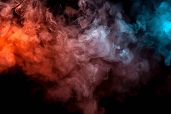 Background Orange Purple Red Blue Wavy Smoke Black Isolated Ground — Stock Photo, Image