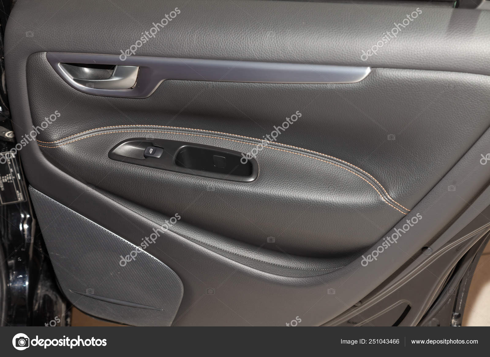 Interior View With Passenger Door Of Black Used Volvo S60