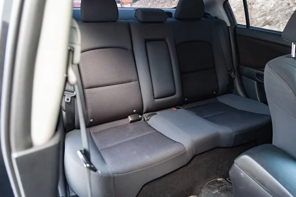 The interior of the car with a view of the s rear seats with lig — Stock Photo, Image