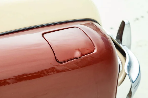 Fuel tank flap view of in brown and beige color after cleaning b — Stock Photo, Image