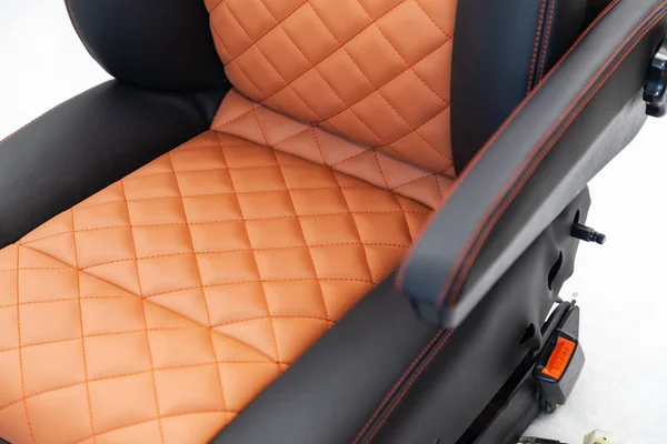 A view of a part of the interior of the car seat from leather of — Stock Photo, Image