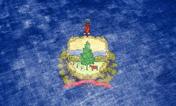 Flaga Państwowa USA Vermont w stosunku do szarego tekstu — Zdjęcie stockowe