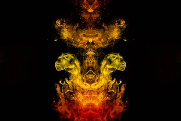 Abstract image of smoke of different green, yellow, orange and r — Stock Photo, Image