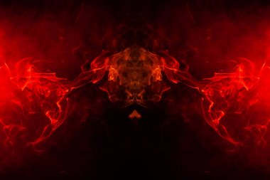 Korku i şeklinde farklı turuncu ve kırmızı renklerde Duman