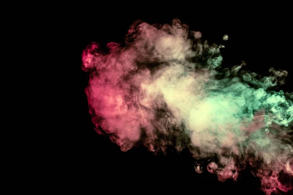 Schöne Rauchsäule im Neonlicht von Rot, Grün — Stockfoto