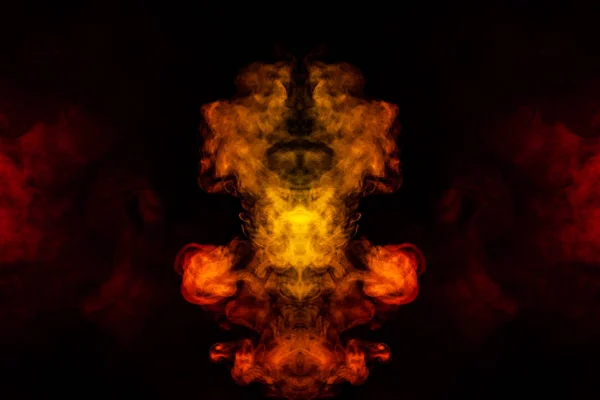 BLOB czerwonego i pomarańczowego dymu w postaci falisty wzór w — Zdjęcie stockowe