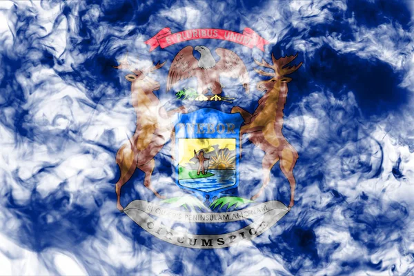 Державний Прапор США штату Мічиган у боротьбі з сірою шму — стокове фото