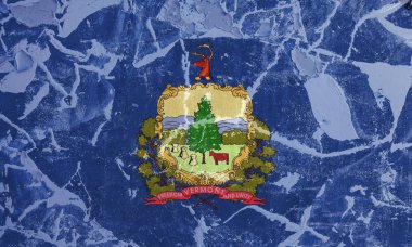 ABD devleti Vermont'un ulusal bayrağı gri duvara karşı