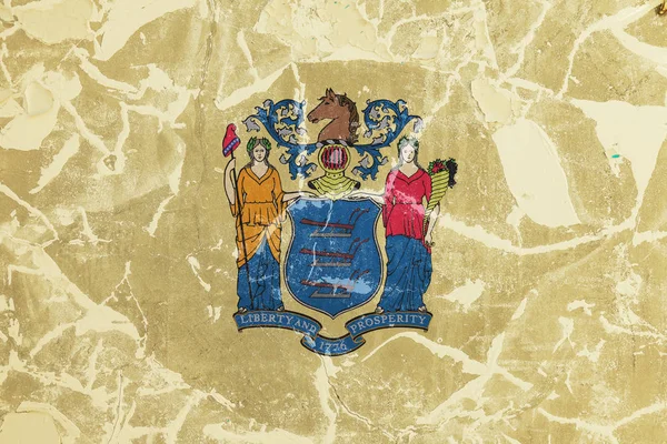 회색 w에 대한 미국 주 뉴저지의 국기 — 스톡 사진