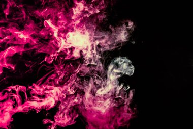 Kalıplardan duman sarma bulutları ile renkli arka plan