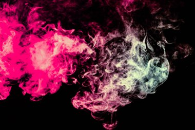 Kalıplardan duman sarma bulutları ile renkli arka plan