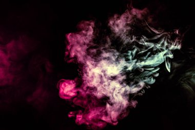 Kalıplardan duman sarma bulutları ile renkli arka plan