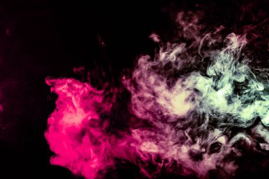 Kalıplardan duman sarma bulutları ile renkli arka plan