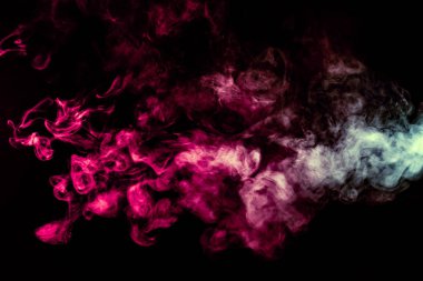 Kalıplardan duman sarma bulutları ile renkli arka plan