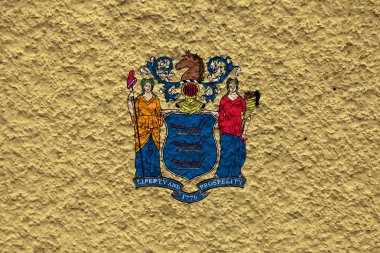 Abd eyaleti New Jersey'nin ulusal bayrağı gri bir w karşı