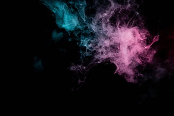 Kalıplardan duman sarma bulutları ile renkli arka plan — Stok fotoğraf