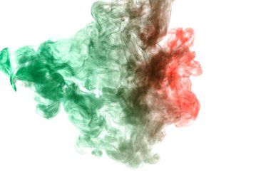 Yeşil ve kırmızı iki farklı renk çatışması. C için baskılar