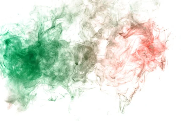 Beyaz bir arka planda yeşil ve kırmızı renkleri karıştırma. Baskılar için