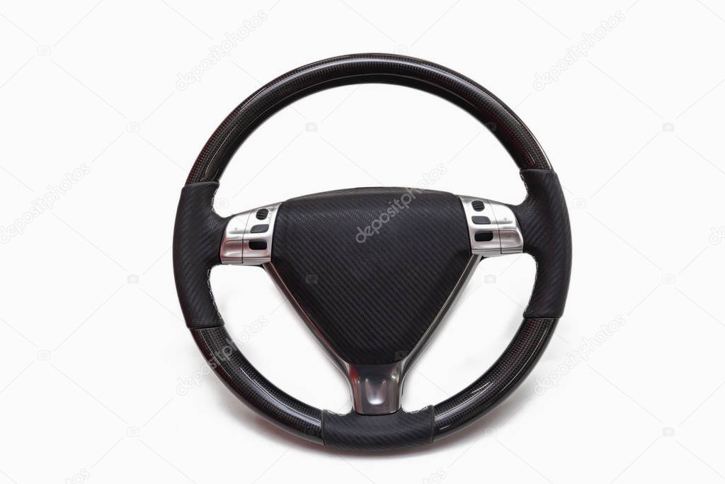 Sports car steering wheel with multi-function control buttons ma