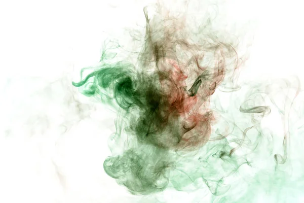Abstract image of the soul, a spot of wavy smoke of red and gree — Stock Photo, Image